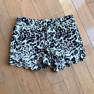 J. Crew Scalloped Black + White Shorts